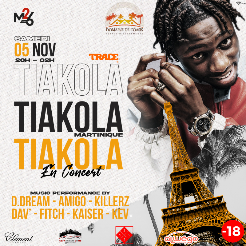 Tiakola En Concert Domaine de L'Oasis Martinique Réservez vos
