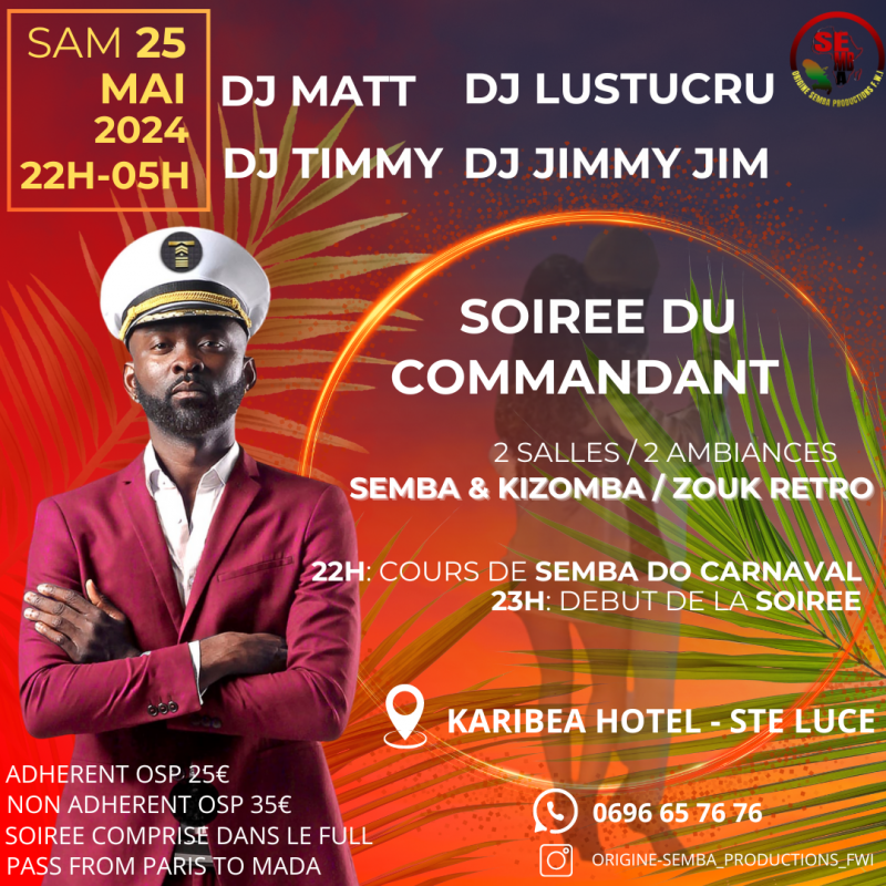 la soirée du commandant karibea hotel sainte luce martinique