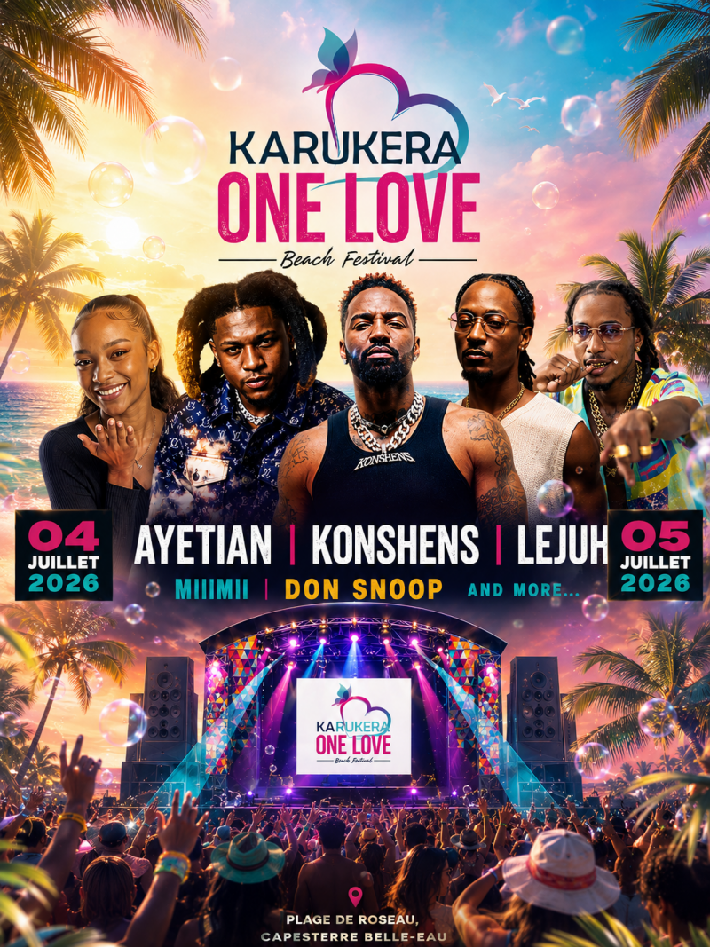 Karukera One Love Guadeloupe 2026 - Plage de Roseau - Guadeloupe