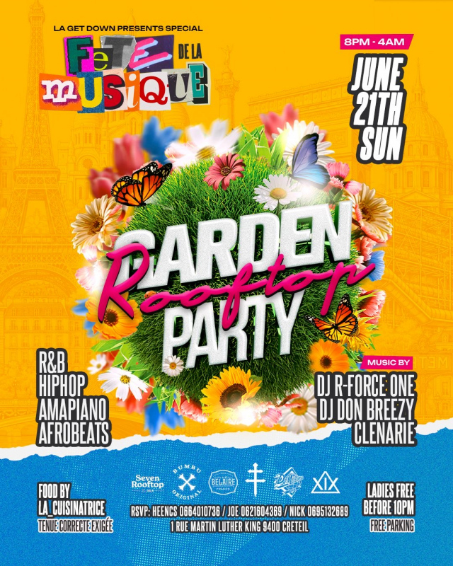 Garden Party | Dimanche 21 Juin | Fete De La Musique | Rooftop - Chill | Tous Les Dimanches