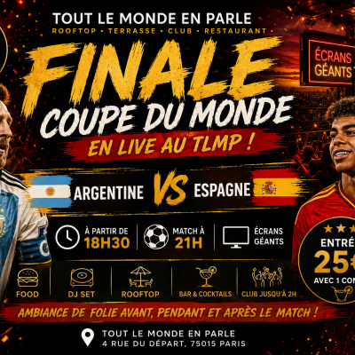 Finale Argentine & Espagne Coupe Du Monde (écran Géant ) Open Air & Club