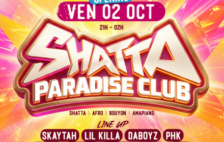 🌺 Shatta Paradise Club 🌴 Tous Les Vendredis 🍑 Shatta • Afro • Bouyon • Amapiano 🌴